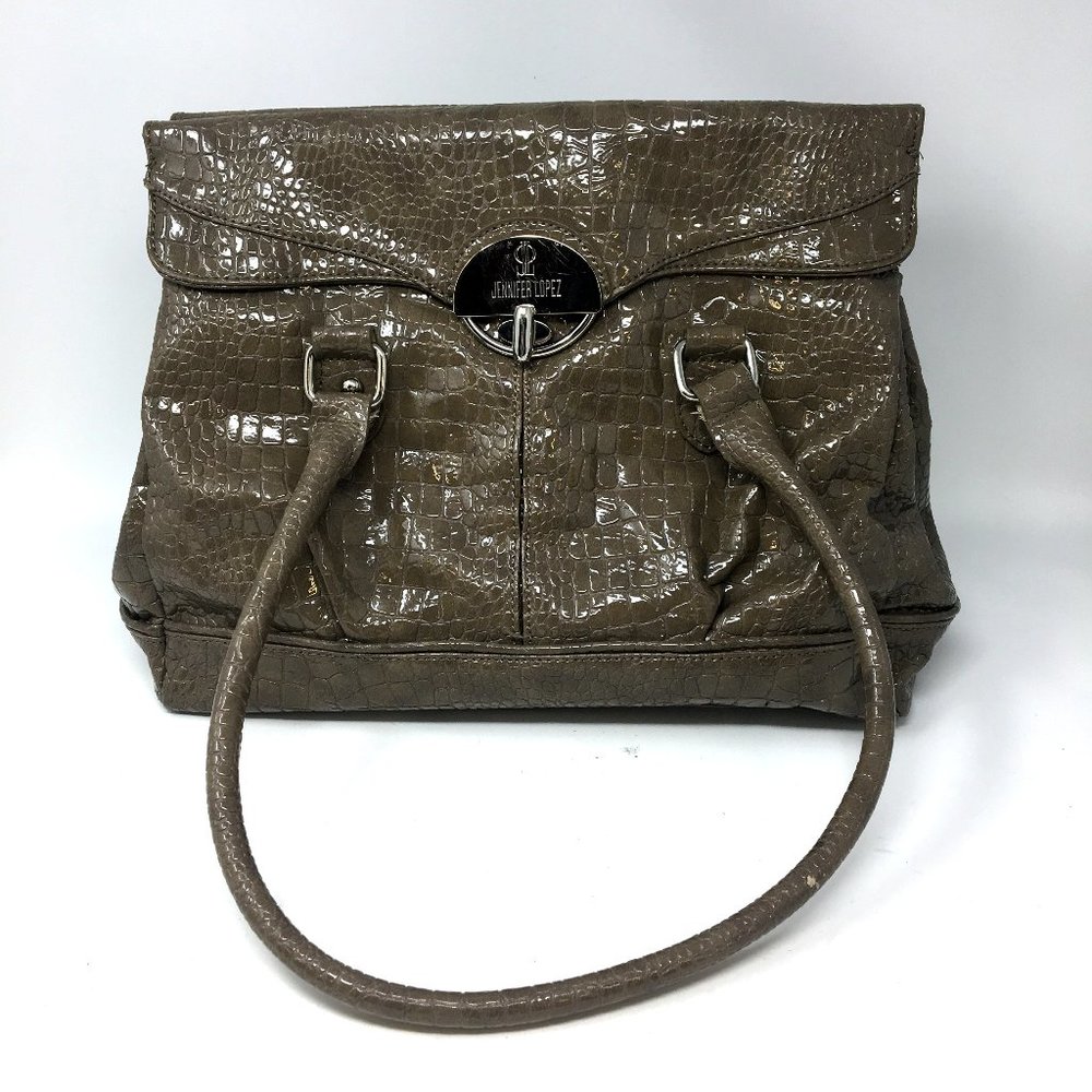 Jennifer Lopez Snake Reptile Embossed Tote Handbag